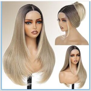 Ombre Blonde 5x4x1 Layered Synthetic Lace Front Wig Pre Plucked 26 Inch